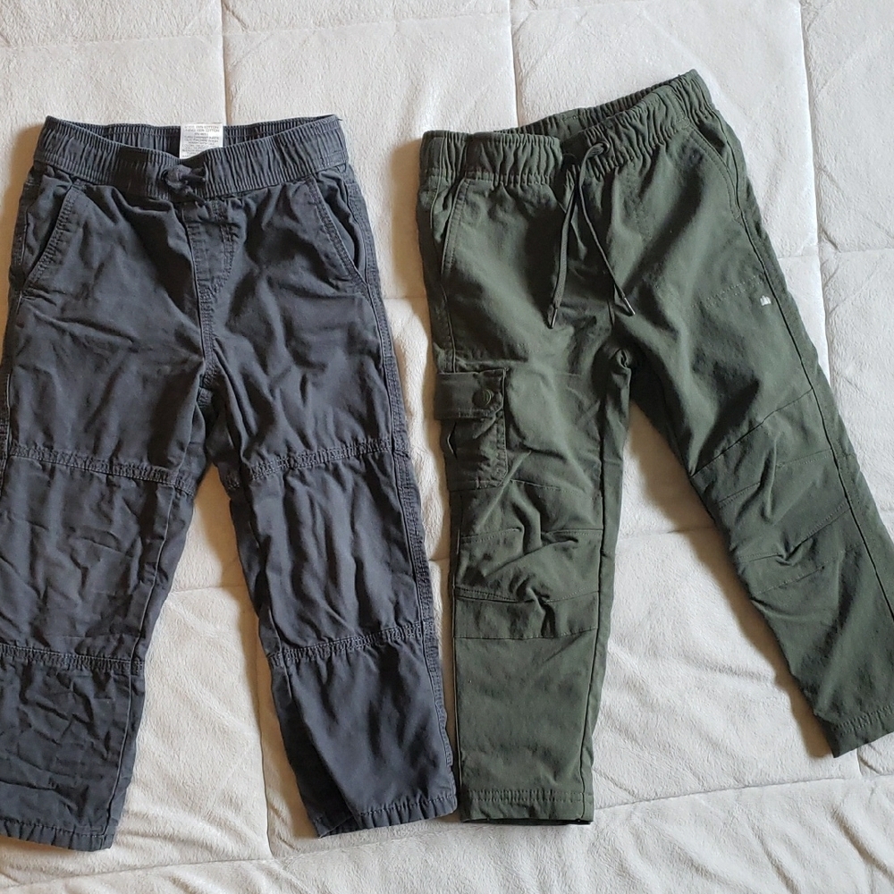 Kids' Gray and Green Cargo Pants XS (5)